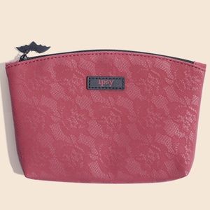 Lace print makeup bag